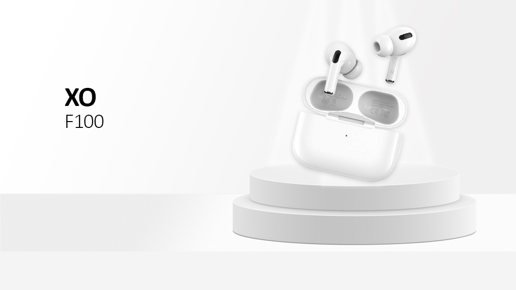 Xo F100 Bluetooth Earphone Sensor And Wireless Charger,GPS,ANC Function ,Same As Original White