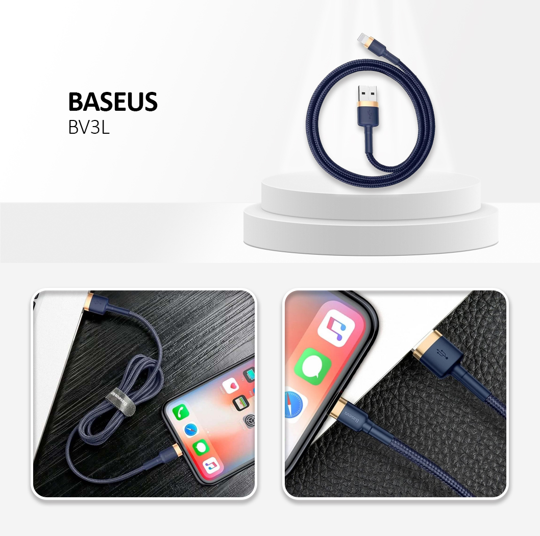 BASEUS USB Cable - Cafule CALKLF-BV3 IPHONE lightning 1M 2.4A navy blue-gold