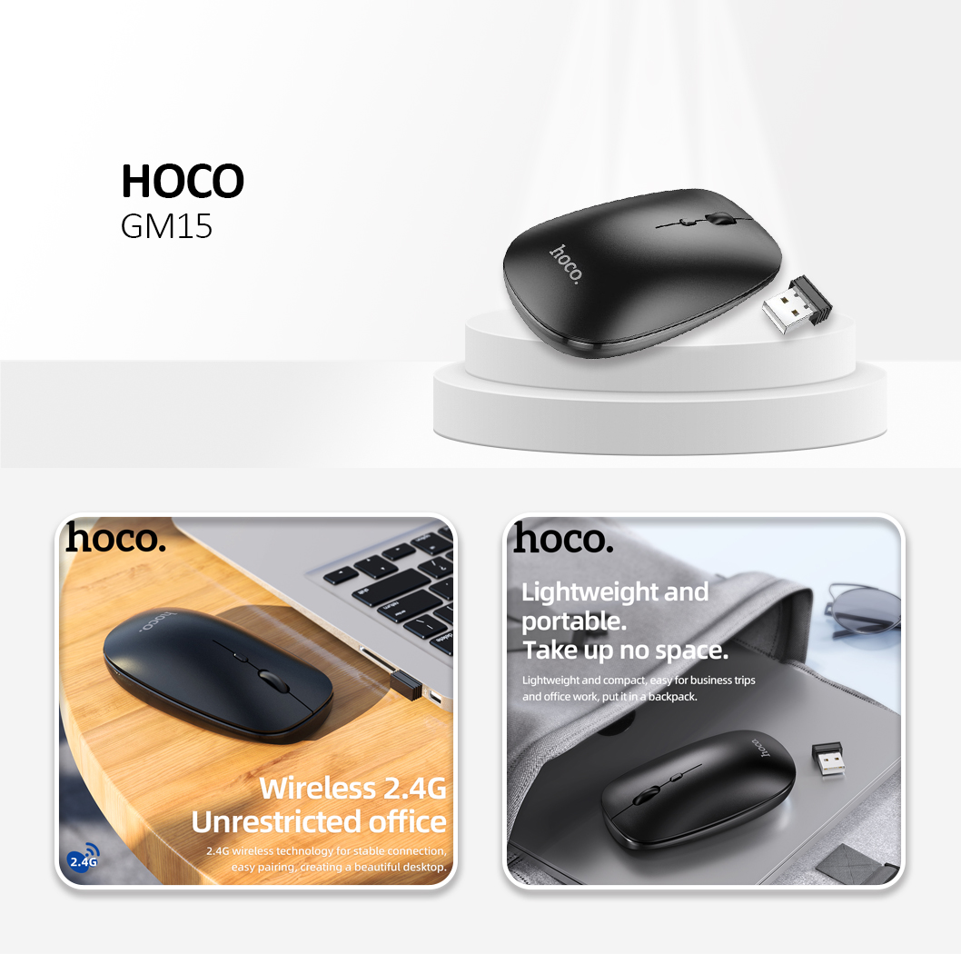 HOCO Computer mouse - GM15 wireless dual-mode black