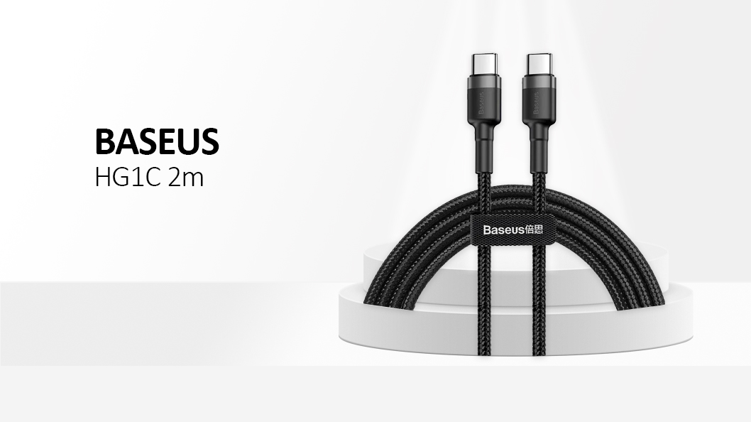 Baseus HG1 Cable -3A 60W USB-C to USB-C 2m Black and Gray