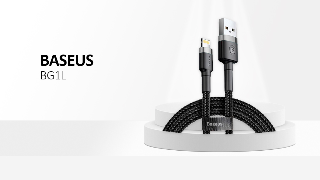 BASEUS USB Cable - Cafule CALKLF-BG1 2.4A lightning 1m black and gray