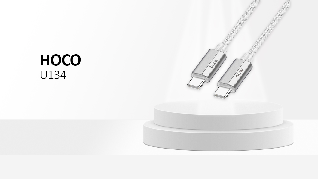 HOCO U134 FAST CHARGING DATA CABLE USB-C to USB-C GREY