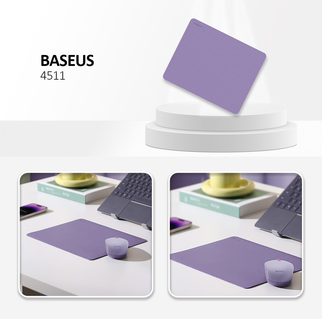 Baseus B01055504511-00 Mouse Pad for Office, Gaming, Home, from PU Leather - Nebula Purple