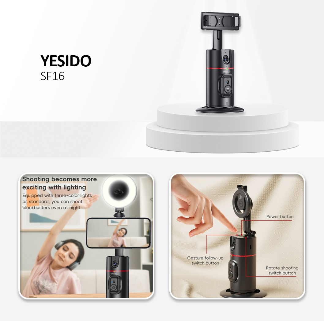 Selfie Stand Auto Face tracnking Gimbal Black