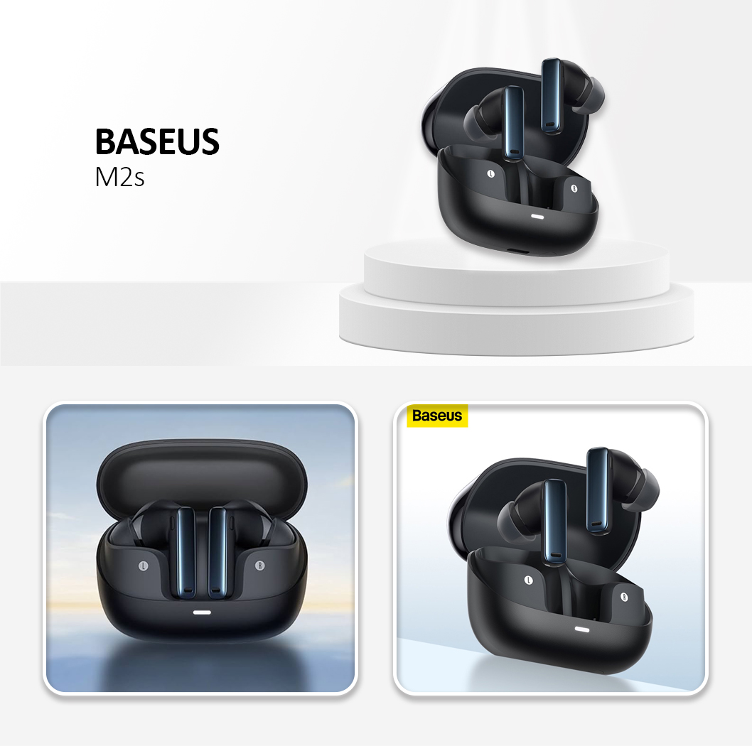 KF2316107 Baseus - Wireless Earbuds Bowie M2s (NGTW350102) - TWS with Bluetooth 5.3 - Black