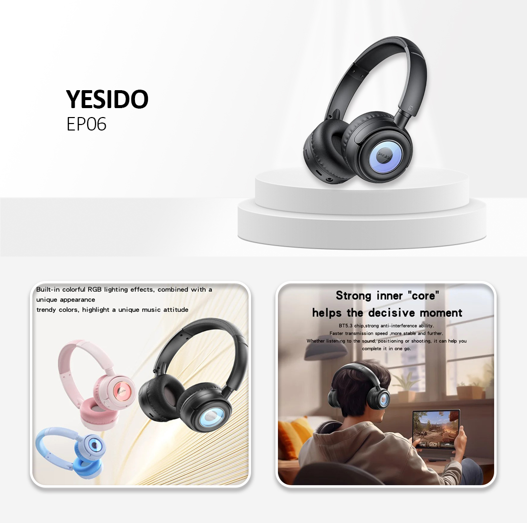YESIDO EP06 Child Wireless Headset Black