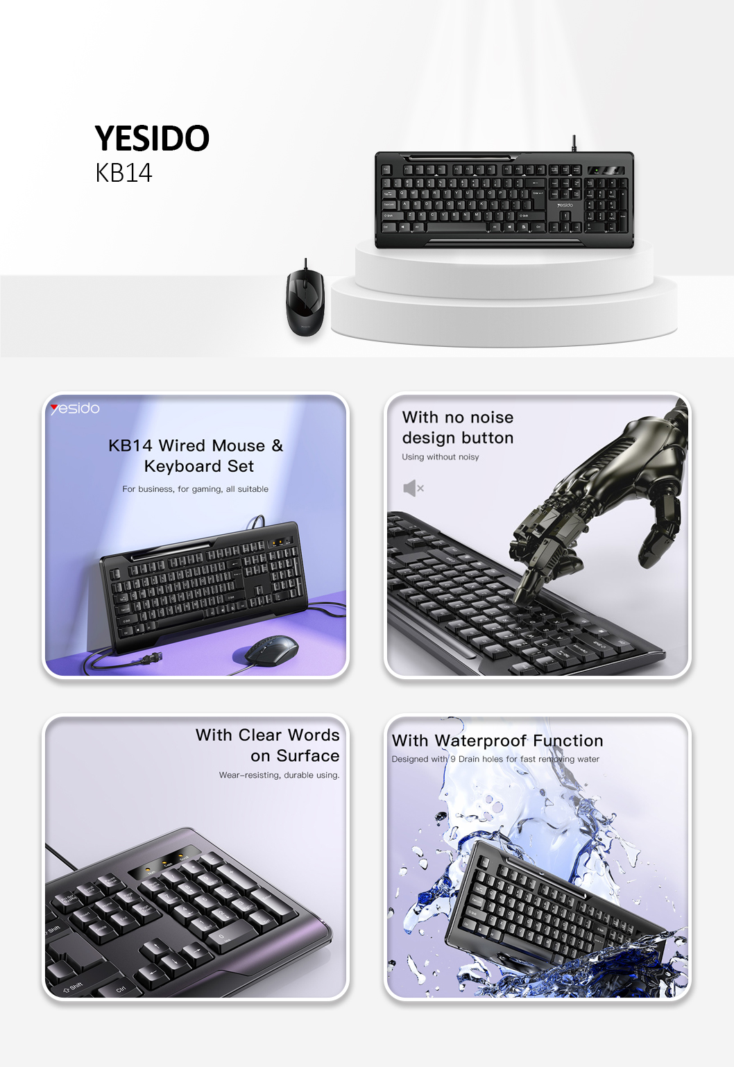 Wired Keyboard & Mouse set Black
