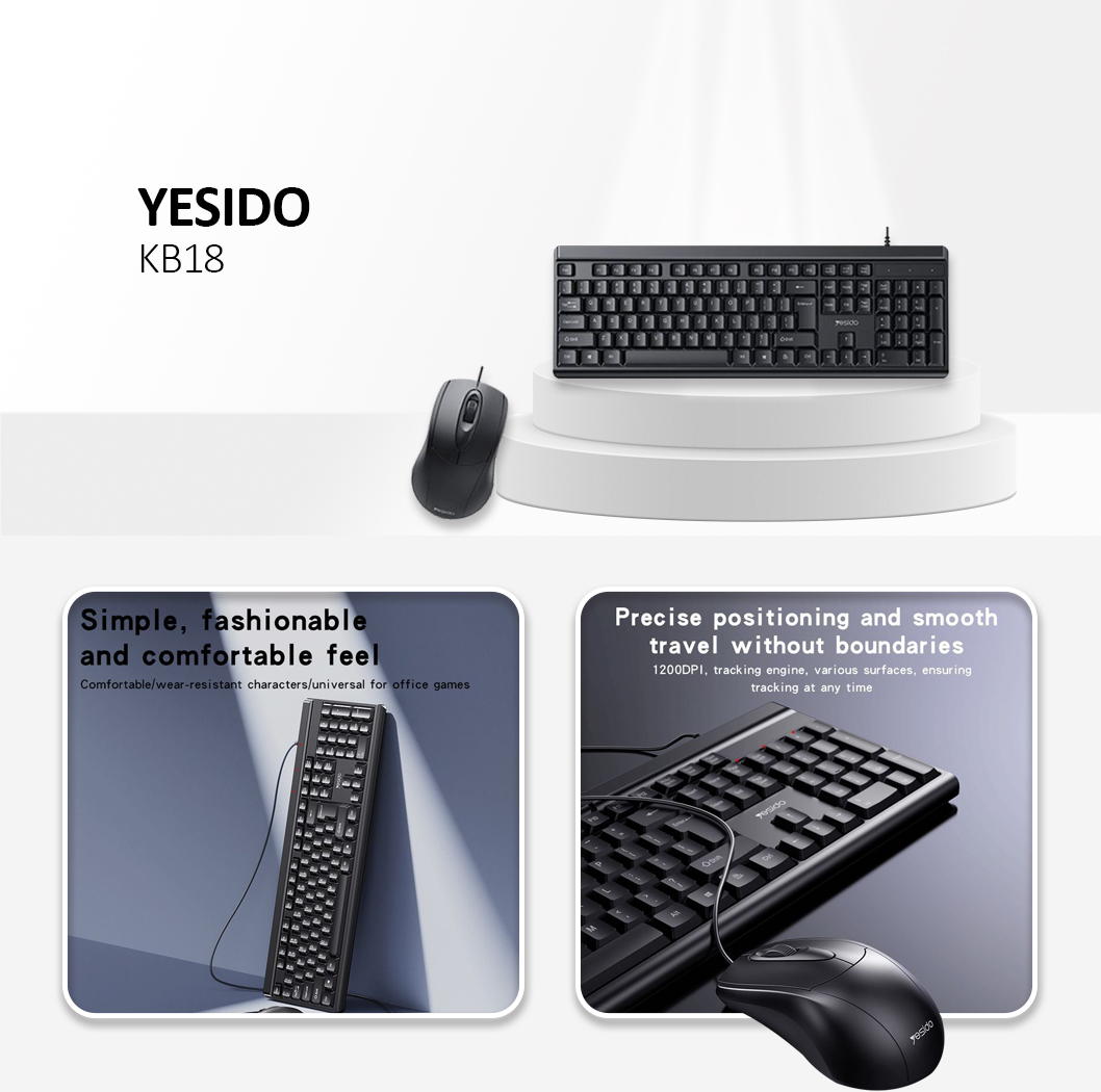 Wired Keyboard & Mouse set Black