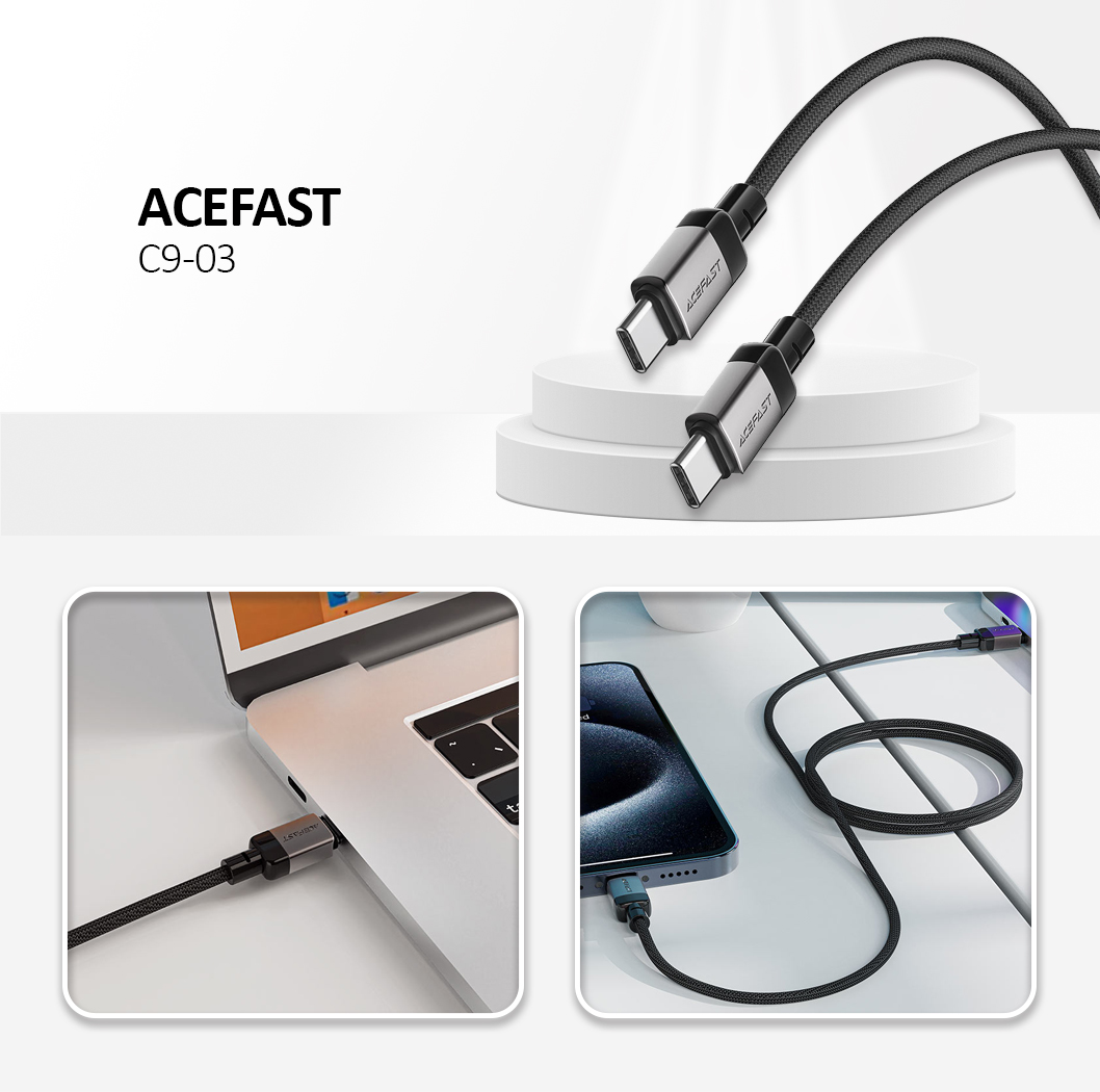 C9-03 USB-C To USB-C Charging Data Cable Black