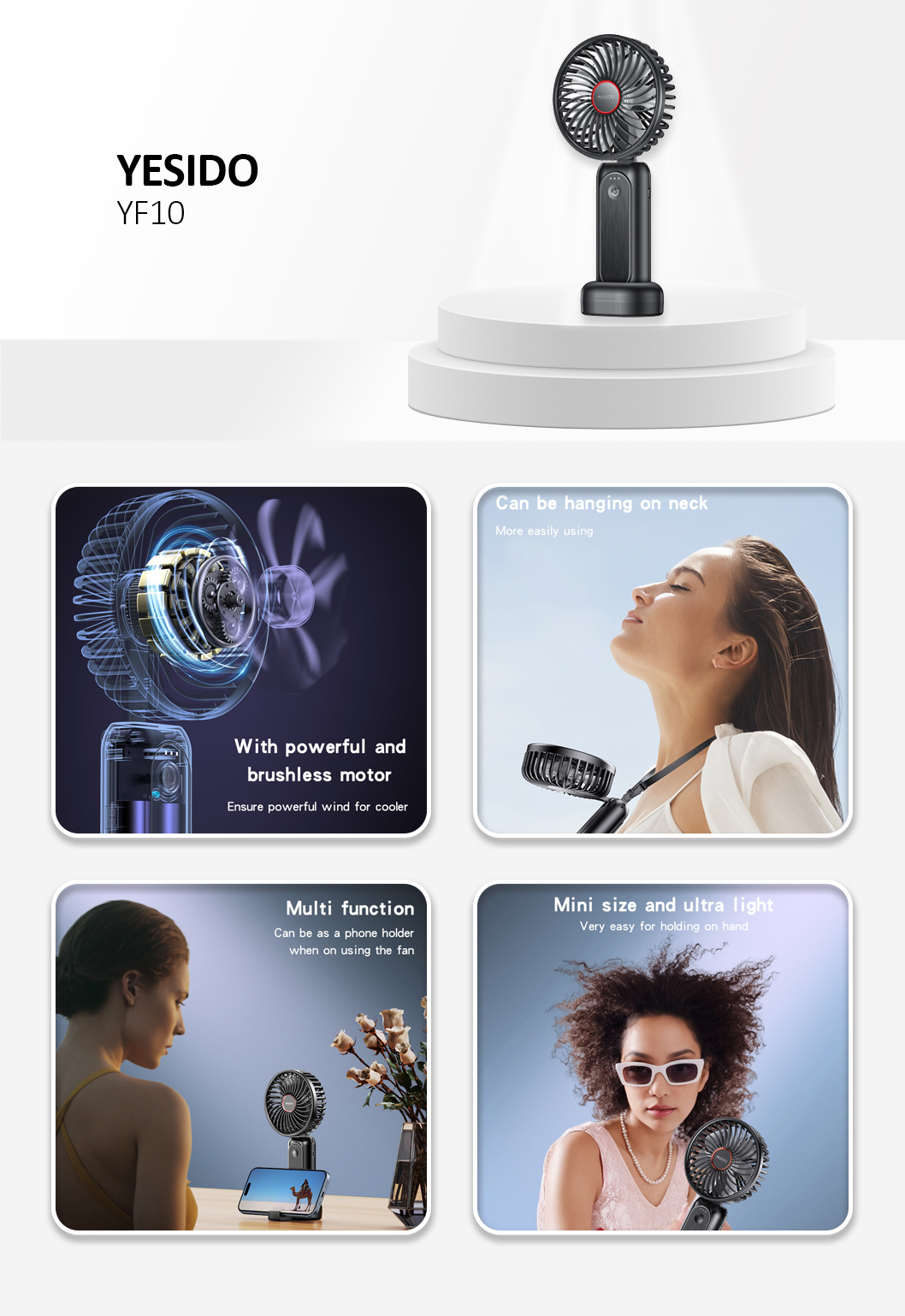 POWER BANK FAN YF10 BLACK