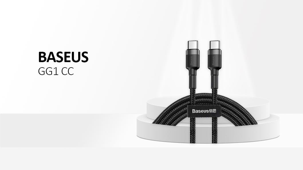 Baseus - Data Cable Cafule - Type-C to Type-C 480Mbps, PD2.0, 60W, 3A, 1m - Black