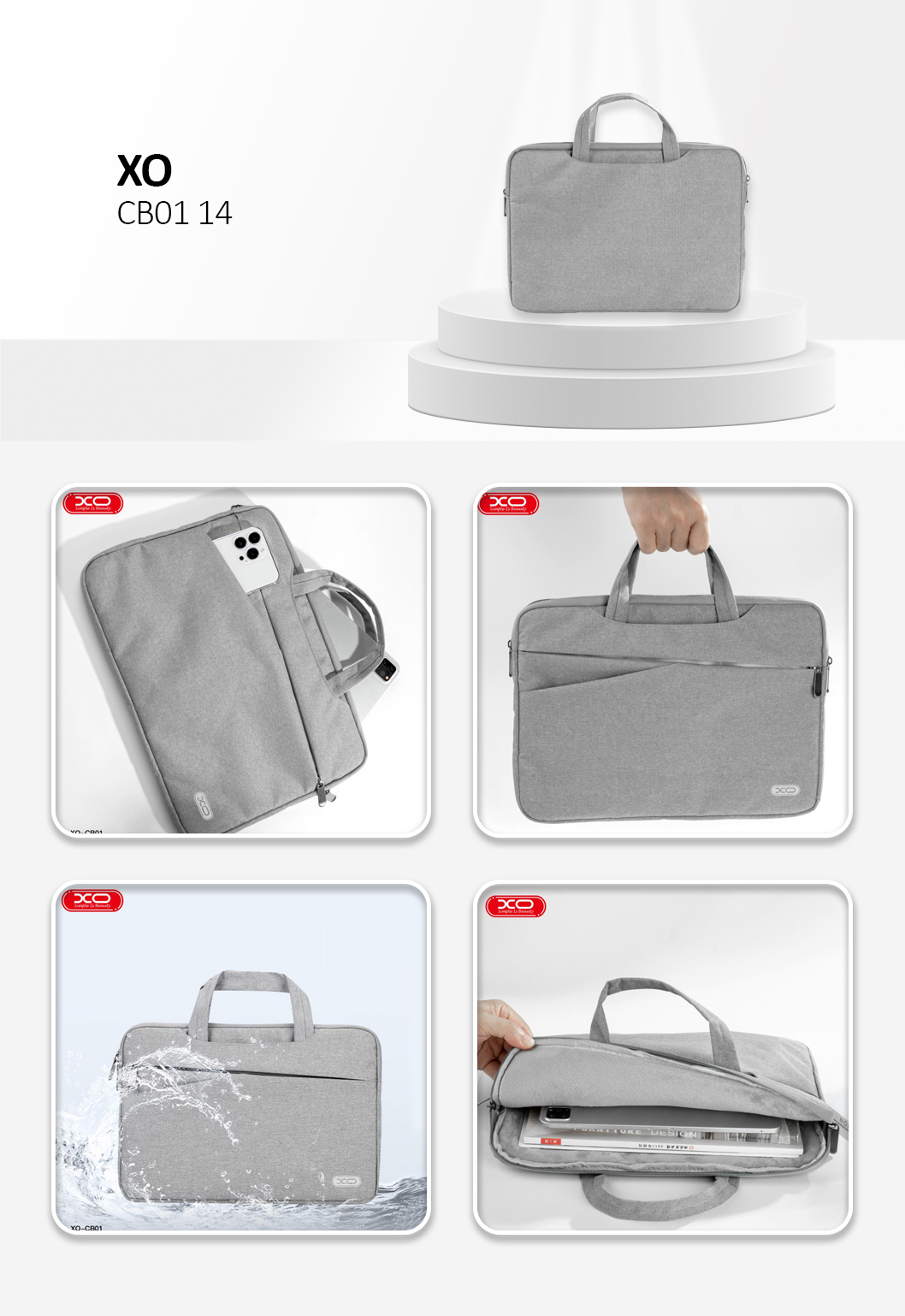 CB01  Laptop bag 14 inch Gray