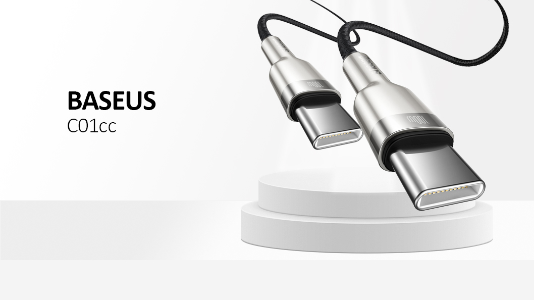 Baseus - Data Cable Cafule Series Metal- Type-C to Type-C, Super Fast Charge, 100W, 480Mbps, 20V, 5A, 1m - Black
