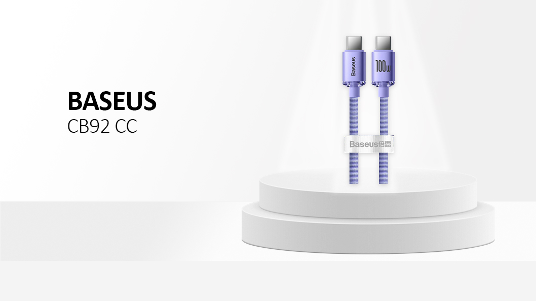 Baseus - Data Cable Gem  Type-C to Type-C, Super Fast Charging 100W, 1m - Galaxy Blue