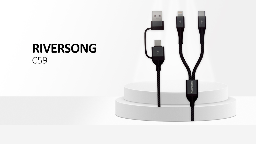 Riversong Infinity 07 Data Cable 4 in 1 60W Fast Charging Black