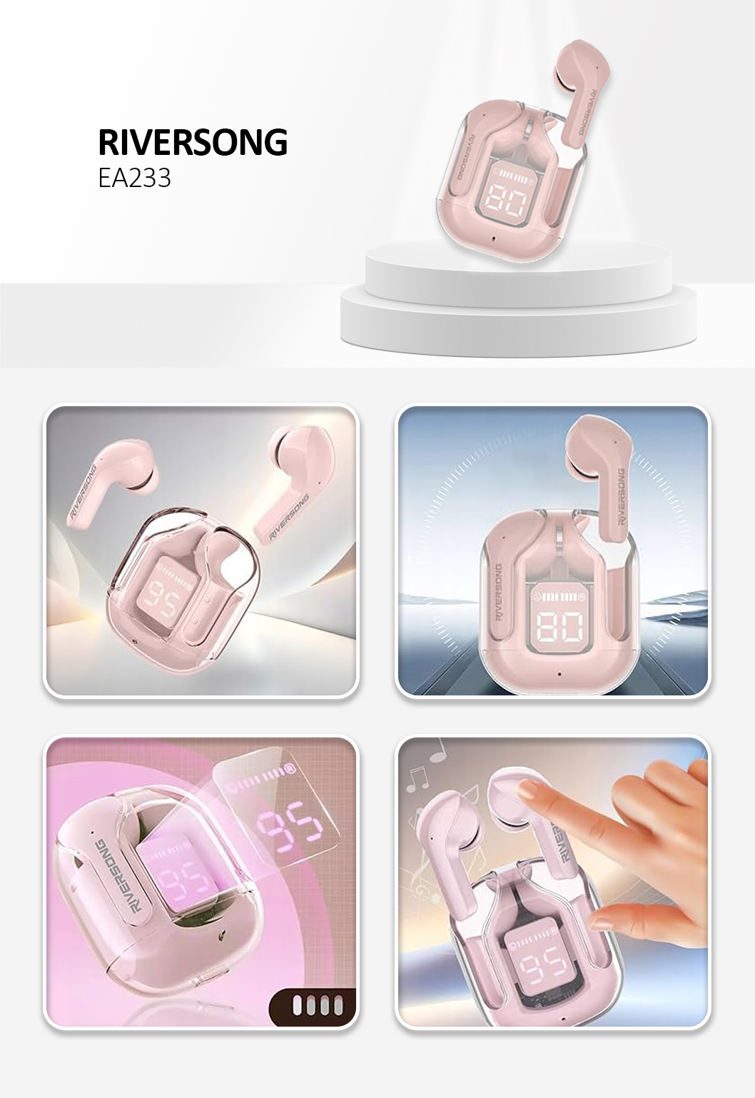 Riversong Airfly M2 TWS Earbuds ENC Pink