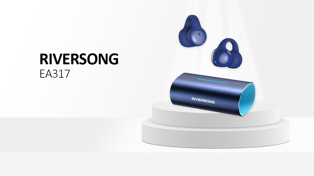 Riversong Air Clip L3 TWS Earbuds Charging Case  ENC Blue