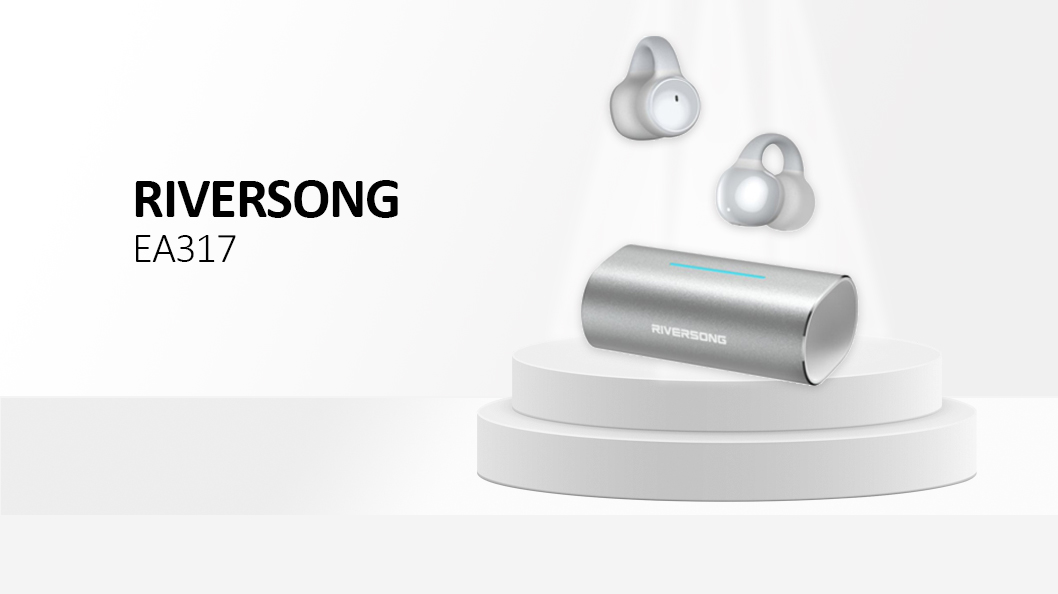 Riversong Air Clip L3 TWS Earbuds Charging Case ENC Silver