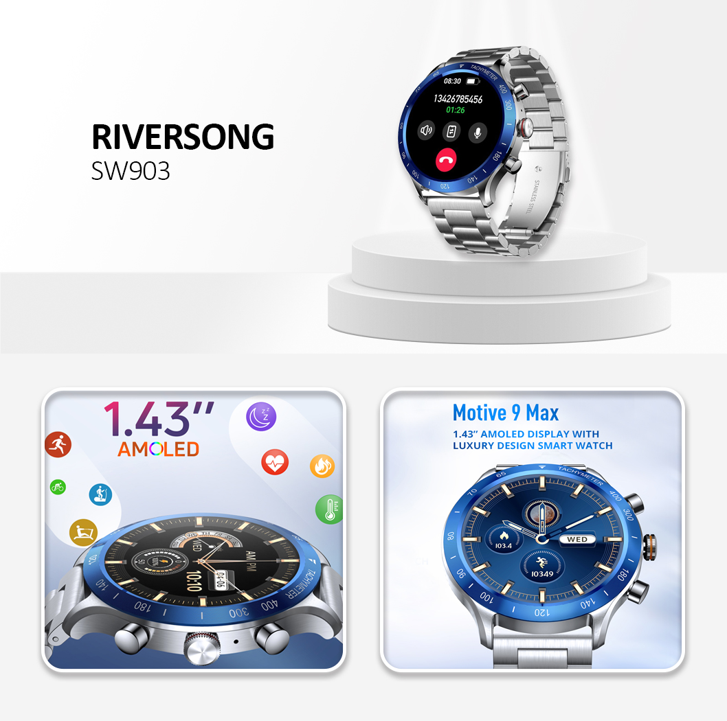 Riversong Motive 9 Max Smartwatch Silver