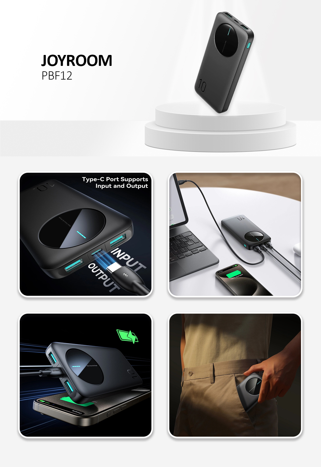 2.1A power bank 10000mAh, Black Color