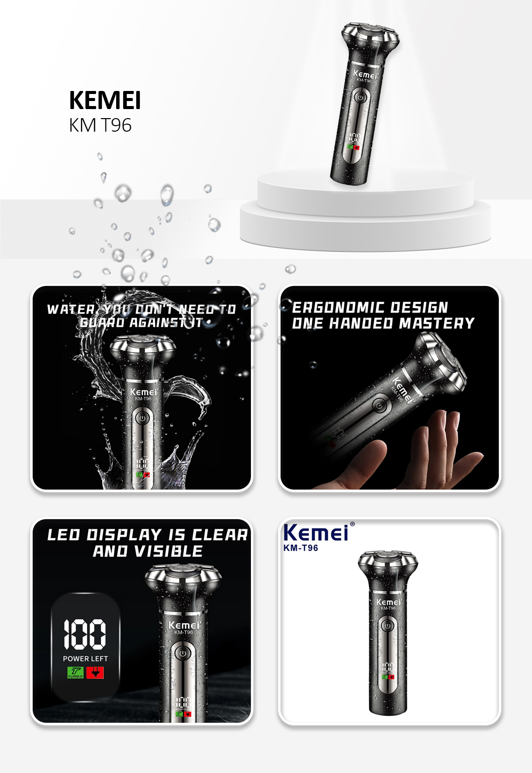 KM-T96 Rechargerable Shaver Kit