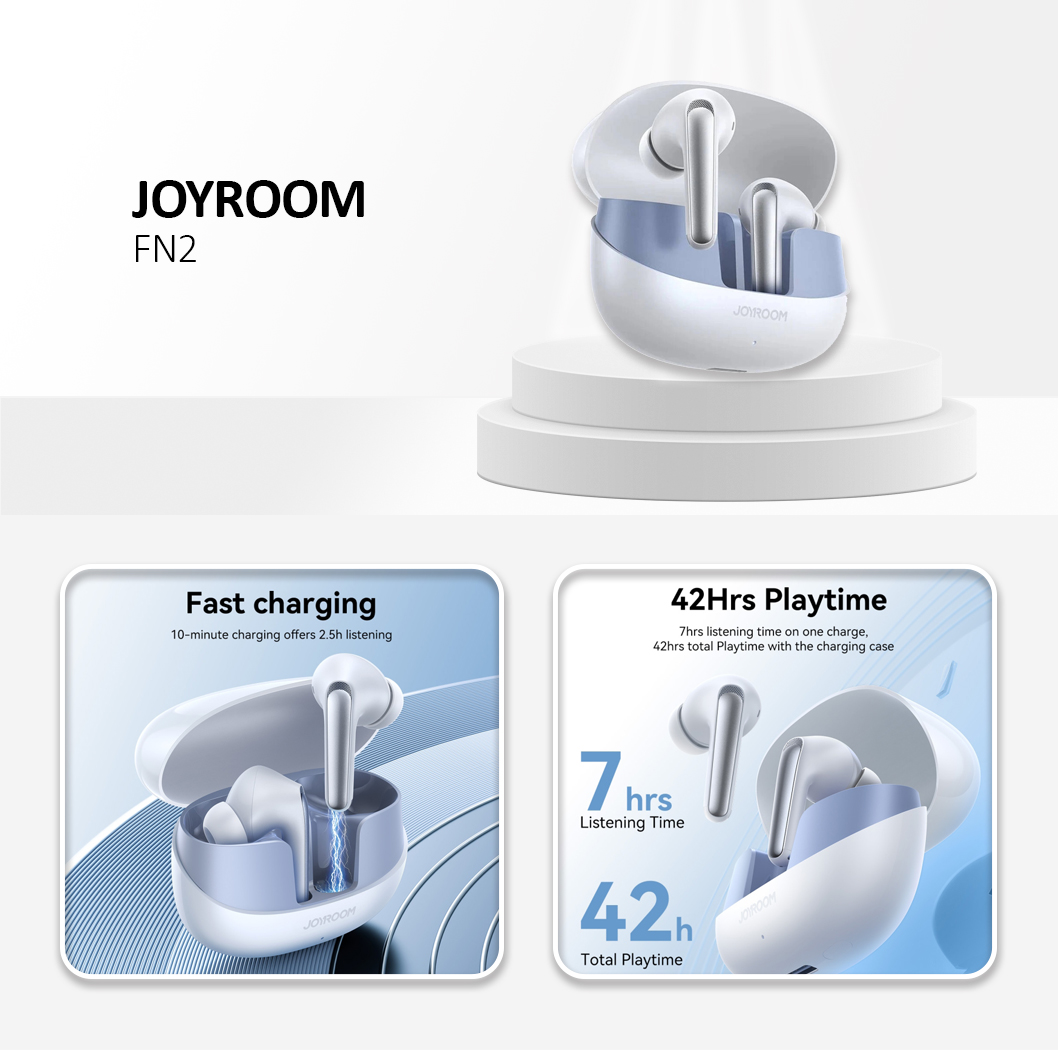 Joyroom FN2 ANC True Wireless Earphones,White Color