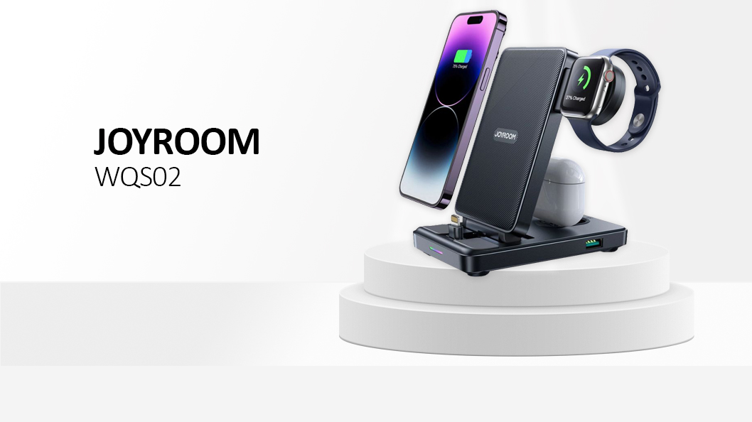 4-in-1 Foldable Charging Station (Lightning Version),Black Color