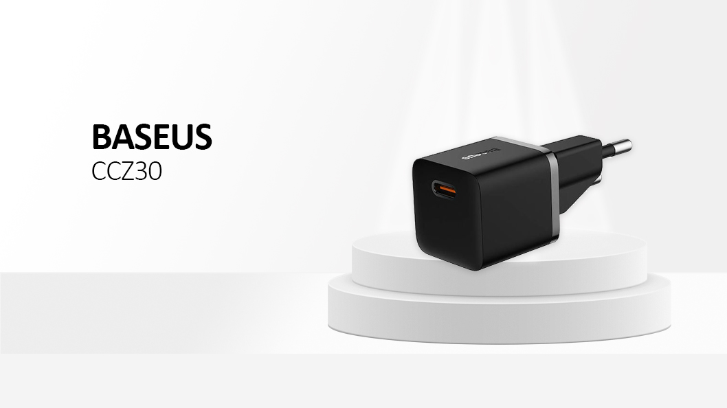 BASEUS Palm Fast Charger 30W Type-C Single Port Portable Wall Charging Adapter - Black