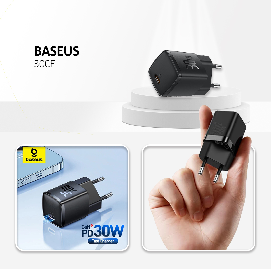 Baseus - Wall Charger Cube Pro (CCXF000301) - Fast Charger, Type-C, 30W - Black