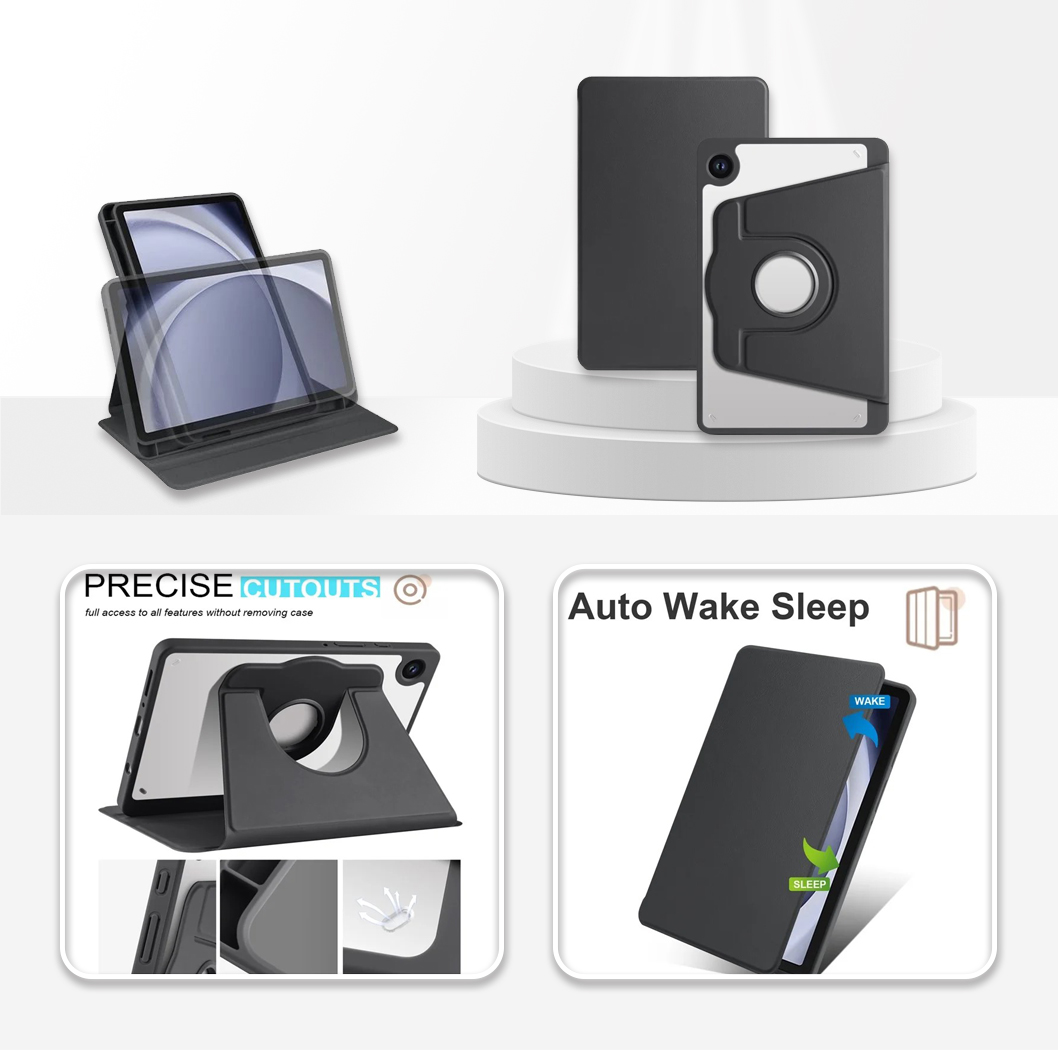 Tablet Cover with Pen Holder For Sam Galaxy Tab A9- Black