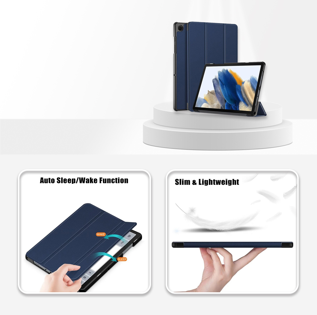 Tablet Case Tri-fold Stand Cover For Sam Galaxy Tab A9Plus Blue