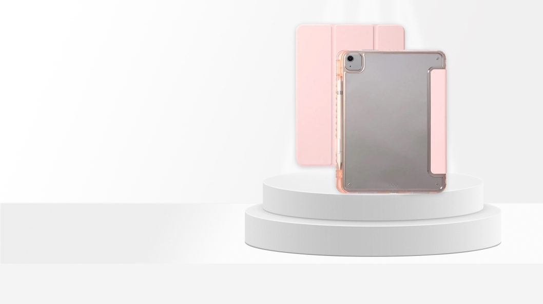 For iPad Air 11 Case Tablet Cover Tri-Fold Stand - Pink