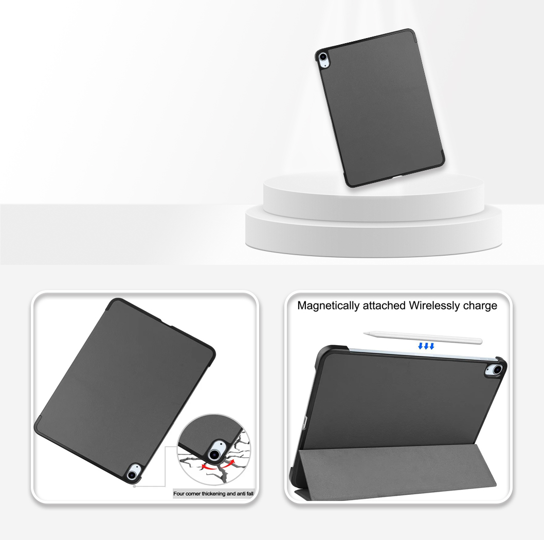 Protective Tri-fold Stand Smart Cover For iPad Air 11 Grey