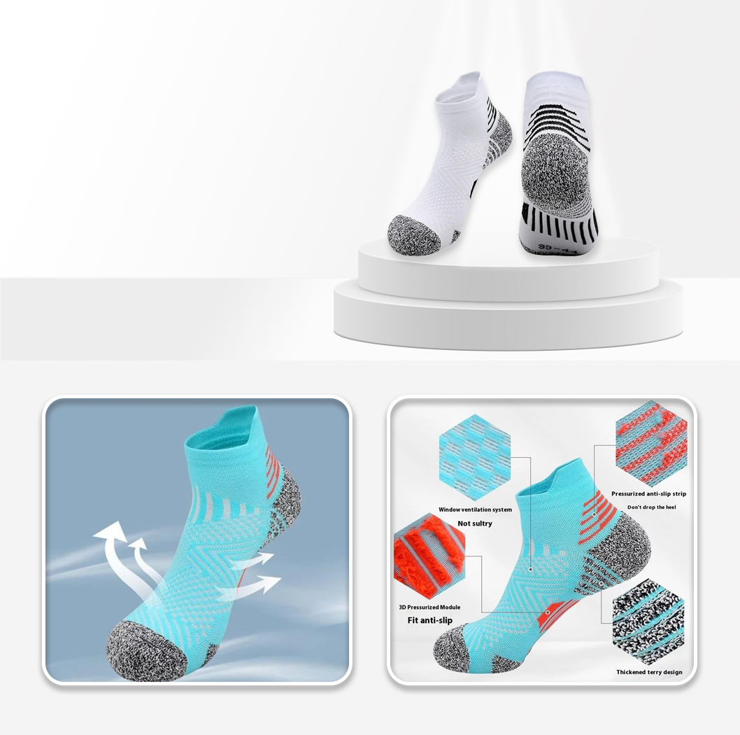 JCB3008 1 Pair Running Socks  L SIZE White -Black