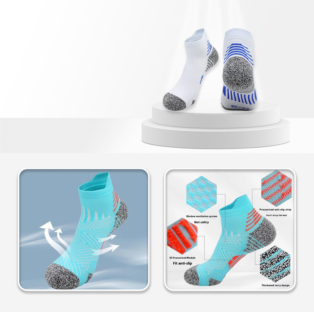 JCB3008 1 Pair Running Socks L SIZE White-Blue