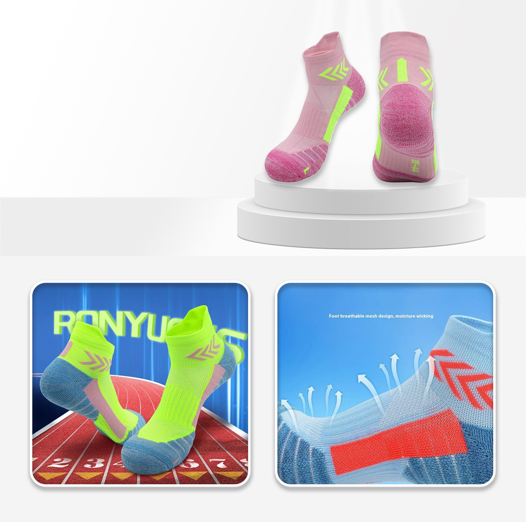 JCB3009 1 Pair Running Socks L SIZE  Pink - Green