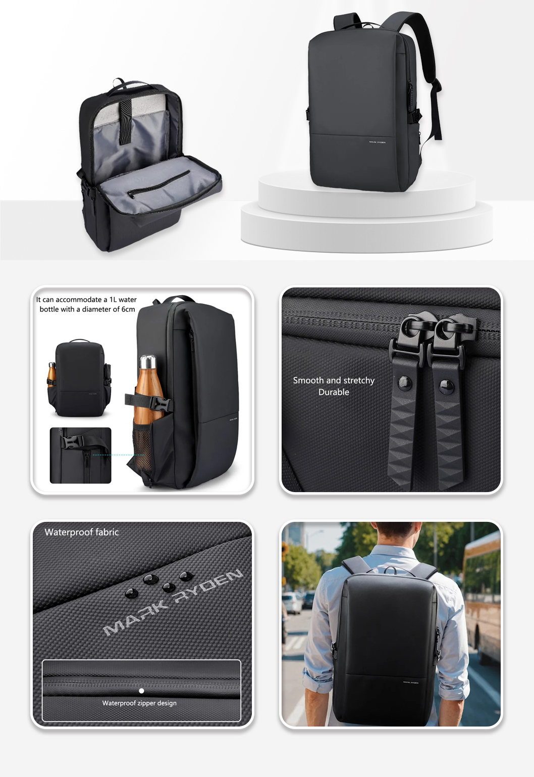 MR2422 Men's Travel Backpack Grey