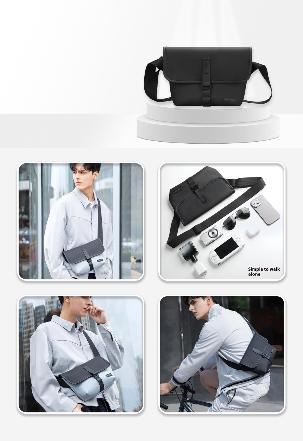 MR271 Casual Men Crossbody Bag - Black