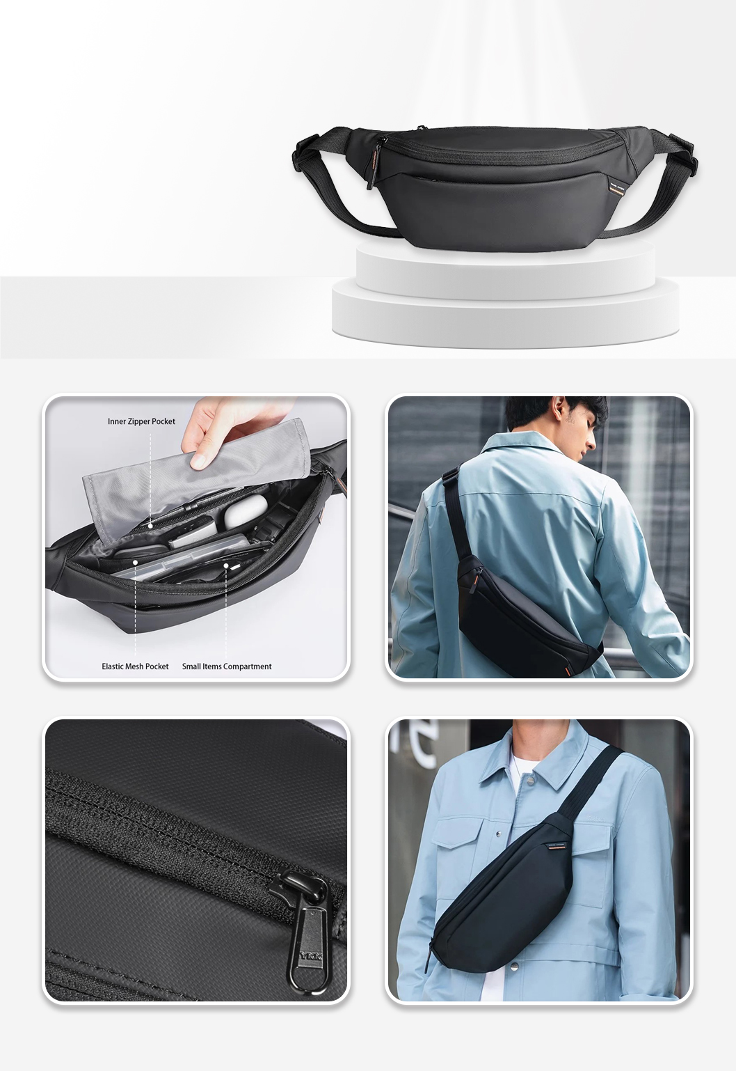 MR615 MARK RYDER Fashion Style Crossbody Bag BLACK