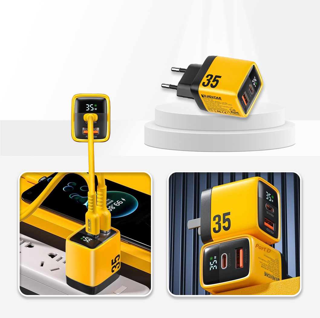 WEKOME WP-U25 35W Fast Wall Charger Yellow