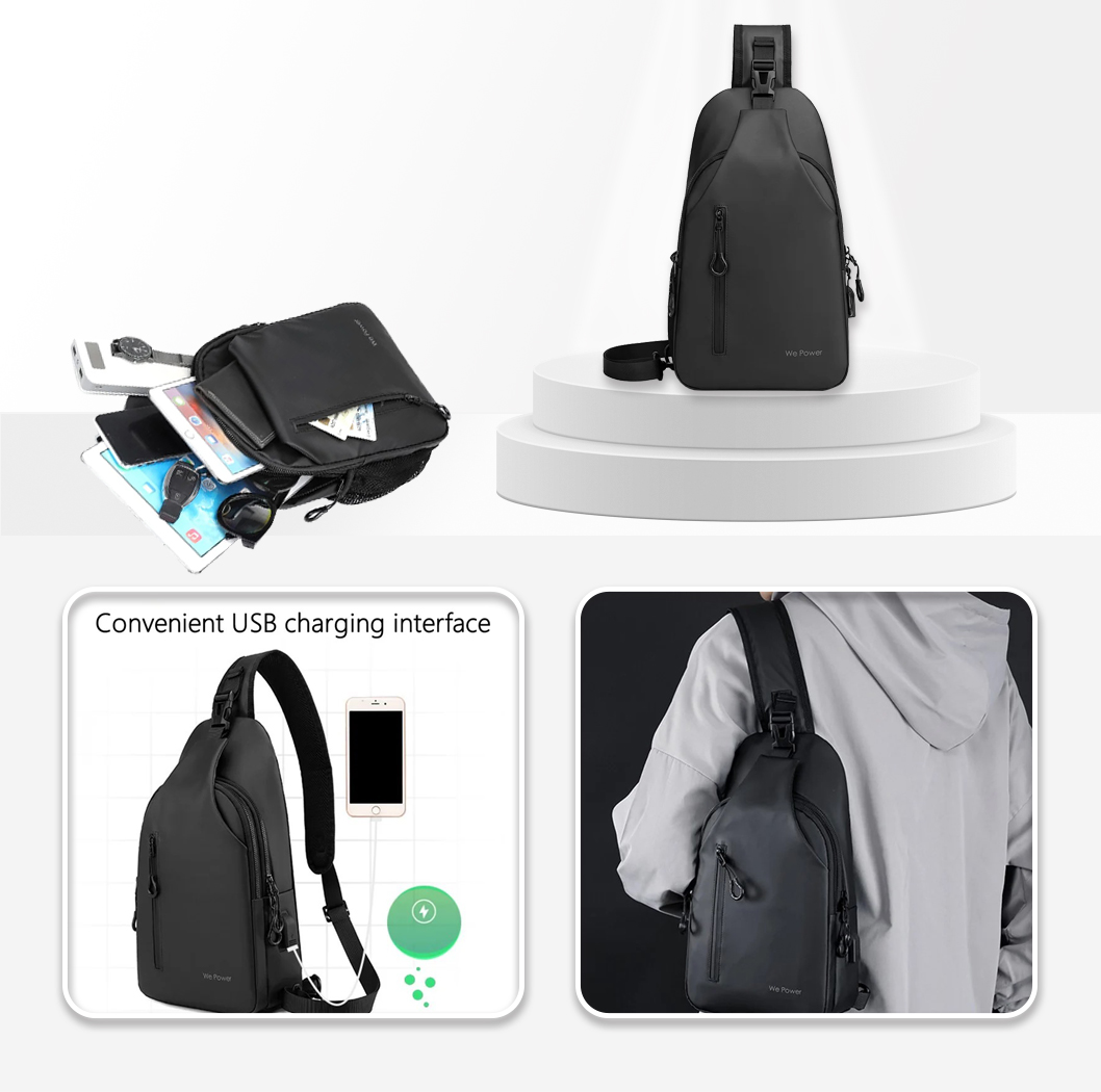 WE POWER 1100-34 Casual Crossbody  Bag Black