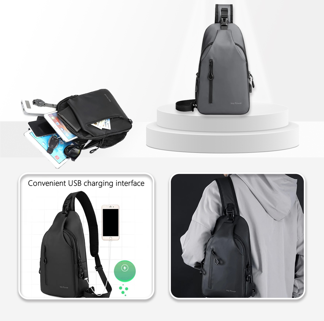 WE POWER 1100-34 Casual Crossbody  Bag GREY