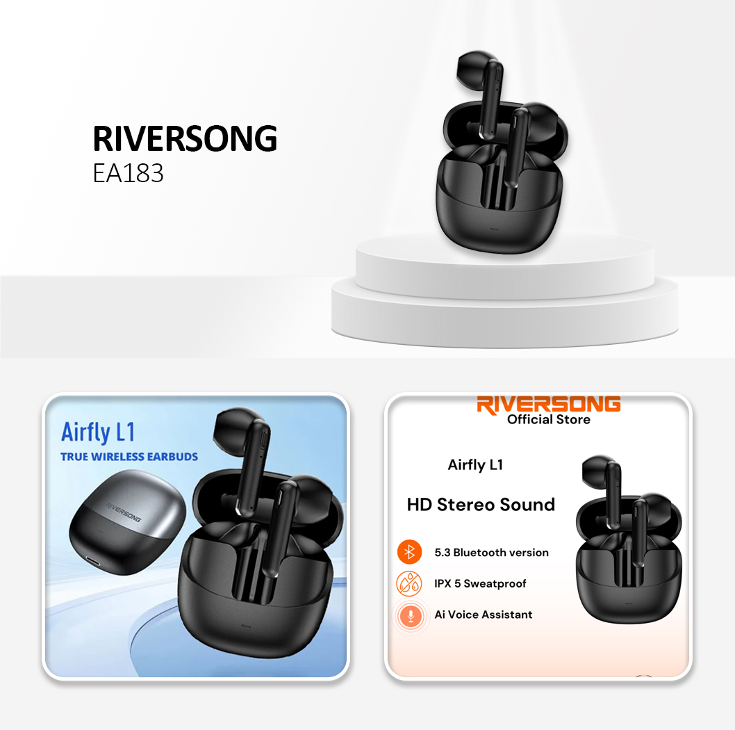 RIVERSONG Airfly L1 Ασύρματα ακουστικά TWS Μαύρα