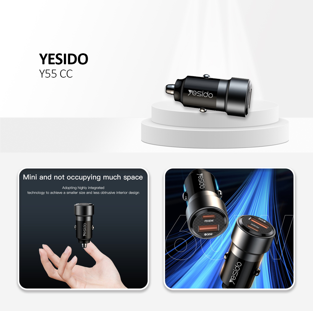 YESIDO Y55 60W Car Charger Black