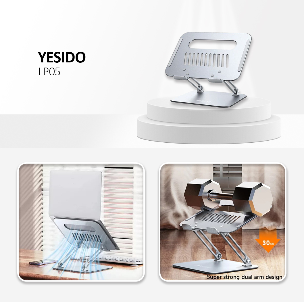 YESIDO LP05 Aluminum Alloy Laptop Stand Silver