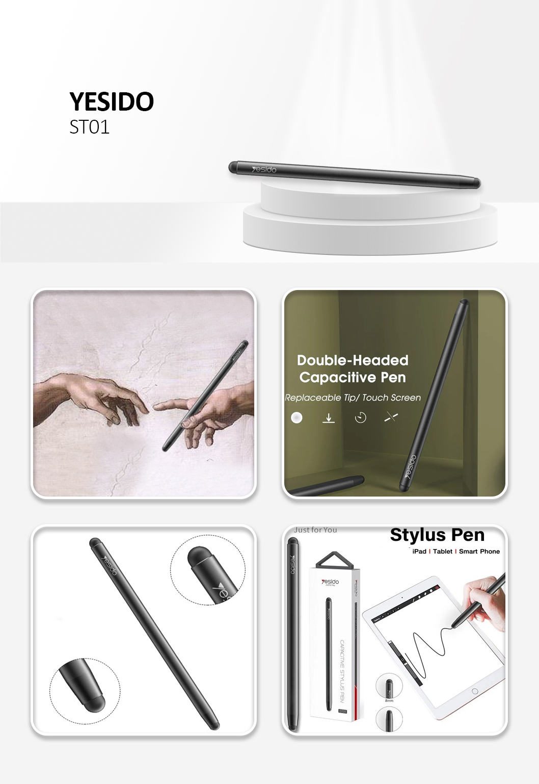 YESIDO LST01 Passive Stylus Pen Black
