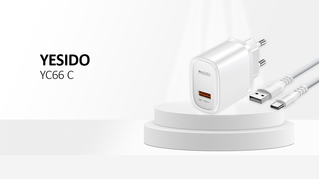 YESIDO YC66C Quick Charger 18W Type-C White