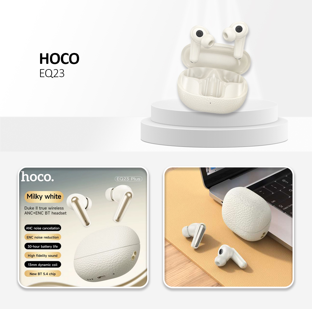 Hoco EQ23 Wireless Earphones Bluetooth Milky White