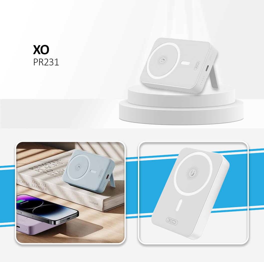 XO Power Bank Magnetic PR231 20W 10000mAh White