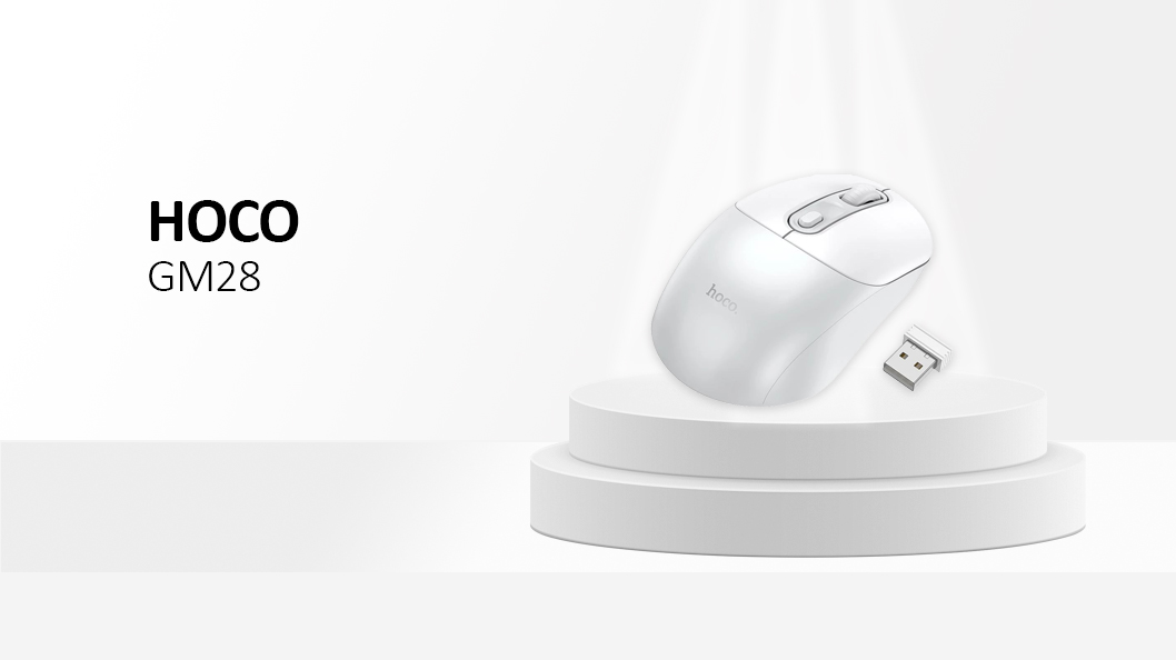 Hoco Wireless Computer Mouse 2.4G GM28 White Gray